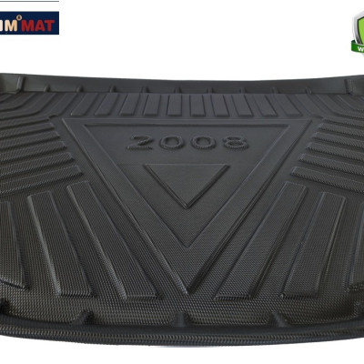 Thảm lót cốp xe ô tô Peugeot 2008/208 2014-nay nhãn hiệu Macsim chất liệu TPV cao cấp màu đen