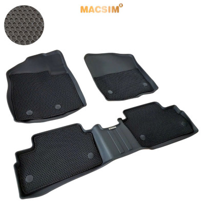 Thảm ô tô sd3 2 lớp dạng lưới lục giác Toyota Raize 2022-nay màu đen bề mặt cao su siêu sạch - Nhãn hiệu Macsim
