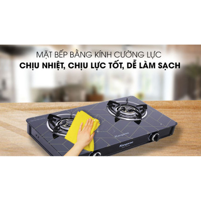Bếp gas đôi dương kính Kangaroo KG526M - Hàng chính hãng