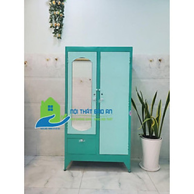 Tủ sắt quần áo cao 1m6 ngang 90cm xanh lá - TSDT13