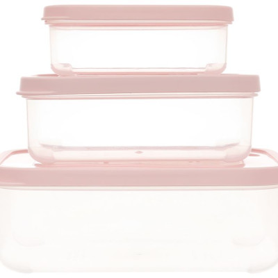 Bộ 3 hộp thực phẩm chữ nhật Hokkaido 500-1000-2000ml - Giao màu ngẫu nhiên