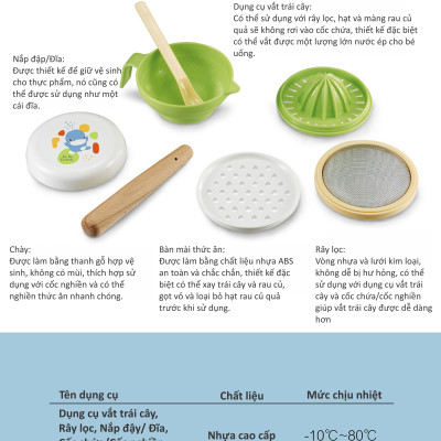 BỘ CHẾ BIẾN THỨC ĂN ĐA NĂNG 7 CHI TIẾT CHO BÉ TỪ 4M+ KUKU - KU5307