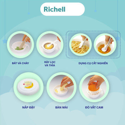Bộ chế biến ăn dặm cho bé kiểu Nhật Richell Baby