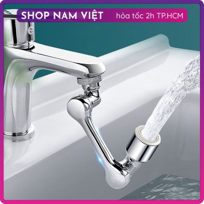 Đầu Nối Vòi Tăng Áp INOX Cánh Tay Robot Xoay 1440 Độ