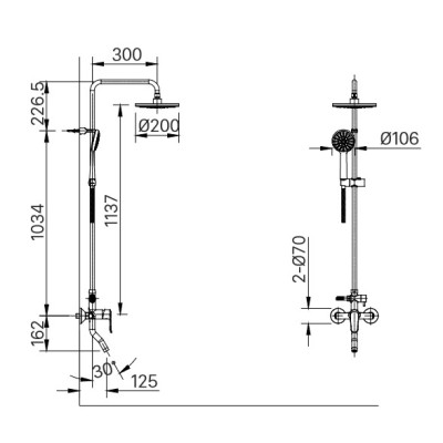 Sen tắm cây nóng lạnh INAX BFV-2015S