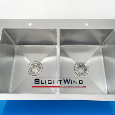 CHẬU/BỒN RỬA CHÉN BÁT 2 NGĂN INOX SLIGHTWIND - HÀNG CHÍNH HÃNG