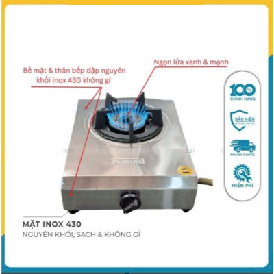 Bếp gas Đơn khè Windo Áp Cao (bán công nghiệp lữa mạnh)- Hàng Chính Hãng