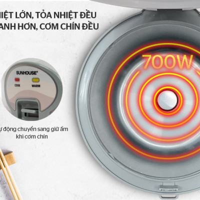Nồi Cơm Điện Sunhouse SHD8602 (1.8L) New - Hàng Chính Hãng