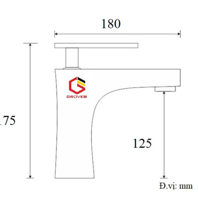 Vòi rửa mặt đen ánh vàng GR4607DB