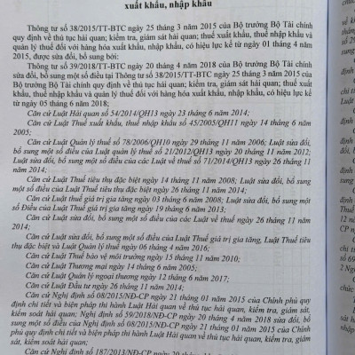 Sách Luật Hải Quan, Luật Thuế Xuất Khẩu, Thuế Nhập Khẩu, Luật Quản Lý Ngoại Thương – Quy Định Về Thủ Tục Hải Quan Đối Với Hàng Hóa Xuất Khẩu, Nhập Khẩu (V2603D)