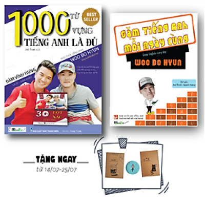 Combo Tiếng Anh Mất Gốc: 1000 Từ Vựng Tiếng Anh là Đủ + Gặm Tiếng Anh Mỗi Ngày cùng Woo Bo Hyun