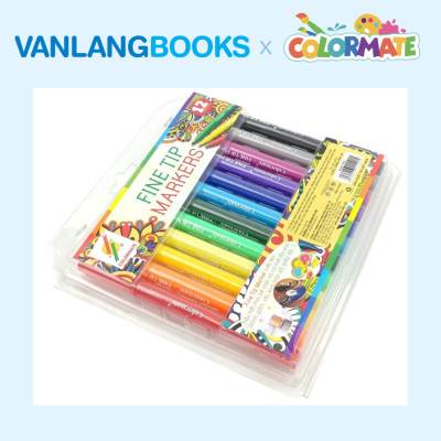 Sách Bí Quyết Vẽ Bút Chì + Bộ 12 Bút Lông Fine Tip Marker - Vanlangbooks x Colormate