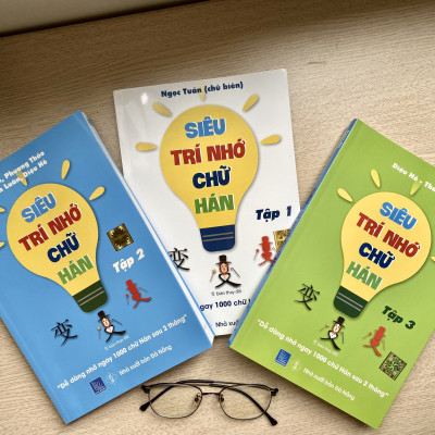 Combo 4 sách: Bộ 3 tập Siêu Trí Nhớ Chữ Hán + 5099 Từ Vựng HSK1 – HSK6 Từ Điển Tam Ngữ Anh – Trung – Việt 