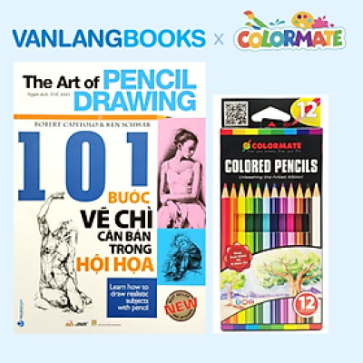 Sách 101 Bước Vẽ Chì Căn Bản Trong Hội Họa + Hộp 12 Bút Chì Màu CP-12H - Vanlangbooks x Colormate