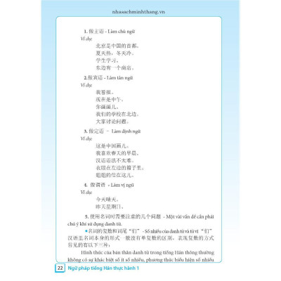 Sách - Ngữ Pháp Tiếng Hán Thực Hành - Tập 1 - Trình Độ Sơ Cấp - Trung Cấp - Bìa Mềm - Minh Thắng