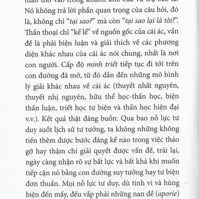 Cái Ác - Một Thách Thức Đối Với Tiết Học Và Thần Học