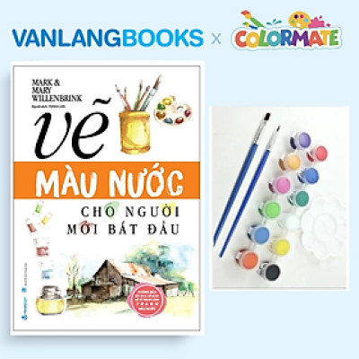 Sách Vẽ Màu Nước Cho Người Mới Bắt Đầu (Tái Bản 2025) + Bộ 2 Dây Màu Acrylic 5ml - Vanlangbooks x Colormate
