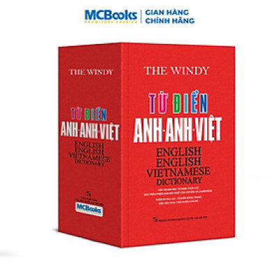 Từ điển Anh Việt bìa đỏ cứng Tái bản mới nhất - Sách học từ vựng Tiếng Anh Học nhanh Nhớ lâu Giấy nhớ PS