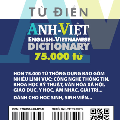 Từ Điển Anh Việt 75000 Từ - Vanlangbooks -Tái Bản