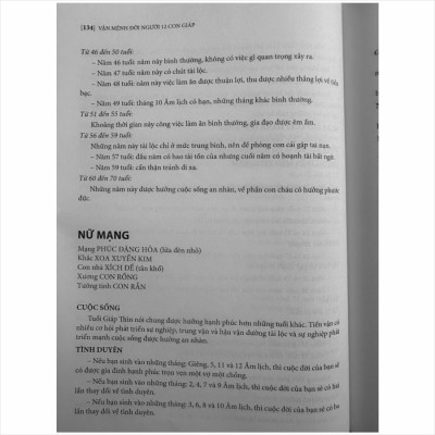 Sách Vận Mệnh Đời Người 12 Con Giáp - V2186D