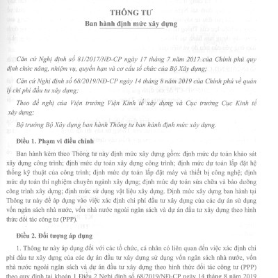 Định Mức Dự Toán Sửa Chữa Và Bảo Dưỡng Công Trình Xây Dựng