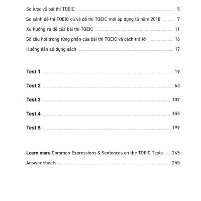 2019 TOEIC - 5 Full Simulation Tests (Gồm Sách, Scripts & Answer Key Và Đĩa MP3)