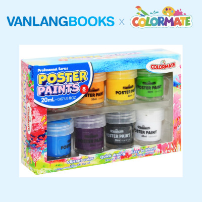 Sách Vẽ Màu Nước Cho Người Mới Bắt Đầu (Tái Bản 2025) + Hộp 8 Màu Vẽ Poster Paint 20ml - Vanlangbooks x Colormate