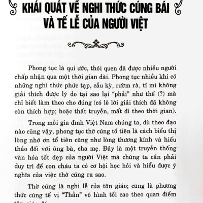 Phong Tục Nghi Thức Cúng Tế Và Các Bài Văn Khấn (Tái Bản 2023)