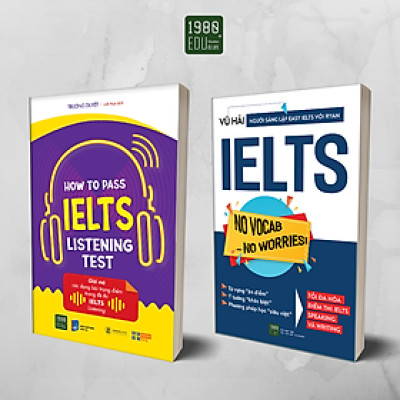 Combo 2 cuốn: How To Pass IELTS Listening Test + IELTS No Vocab - No Worries!