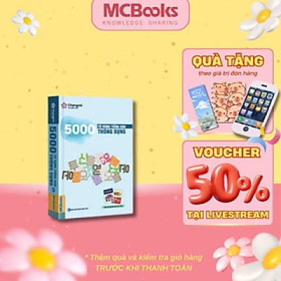Sách - 5000 Từ Vựng Tiếng Hàn Thông Dụng - Nạp Siêu Tốc Vốn Từ Vưng Tiếng Hàn Trong 60 Ngày - MCBooks