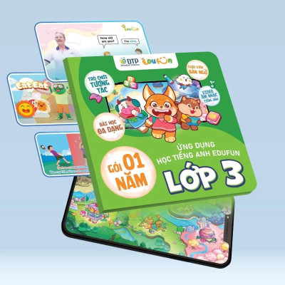 Gói Edufun Premium Level 3 (Thẻ Học Tiếng Anh EDUFUN + Tặng Kèm Sách Học Sinh, Sách Bài Tập, 2 Cuốn Truyện)