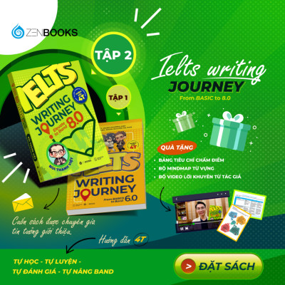 Combo Sách IELTS WRITING JOURNEY (6.0 TB & 8.0) & Giải Thích Ngữ Pháp Tiếng Anh