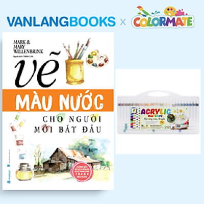 Sách Vẽ Màu Nước Cho Người Mới Bắt Đầu (Tái Bản 2025) + Hộp 72 Bút Lông Màu Acrylic Marker - Vanlangbooks x Colormate