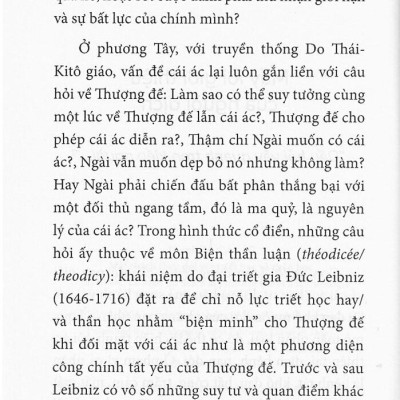 Cái Ác - Một Thách Thức Đối Với Tiết Học Và Thần Học