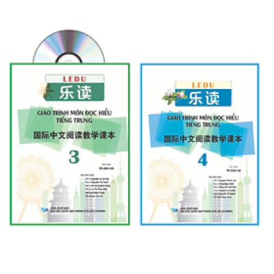 Sách-combo: LEDU Giáo trình môn đọc hiểu Tiếng Trung 3 + 4+DVD tài liệu