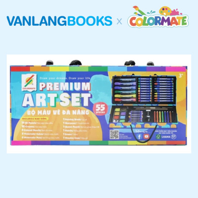 Sách Bí Quyết Vẽ Bút Chì + Bộ Màu Vẽ Đa Năng Hộp Giấy M55 - Vanlangbooks x Colormate