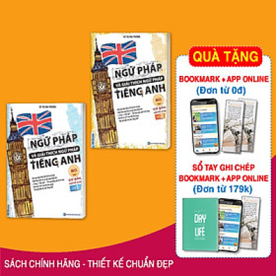 Combo Ngữ Pháp Và Giải Thích Ngữ Pháp Tiếng Anh Cơ Bản Và Nâng Cao ( tặng kèm bookmark TH )