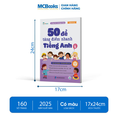 Sách - 50 Đề Tăng Điểm Nhanh Tiếng Anh – Lớp 5