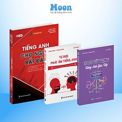 Combo Sách Học Tiếng Anh Giao Tiếp Cơ Bản Cho Người Mới Bắt Đầu moonbook
