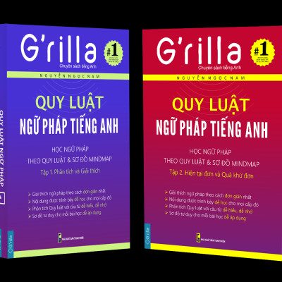 Sách - Combo Quy Luật Ngữ Pháp Tiếng Anh Grilla Tập 1 và 2, kèm quà tặng