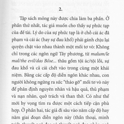 Cái Ác - Một Thách Thức Đối Với Tiết Học Và Thần Học