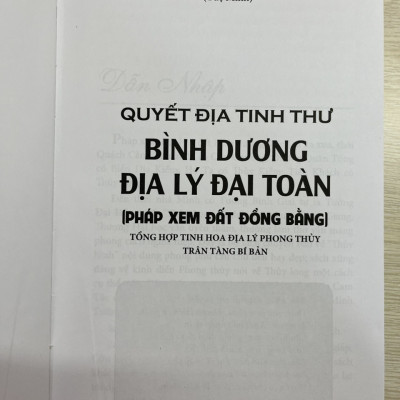 Quyết Địa Tinh Thư - Bình Dương Địa Lý Đại Toàn