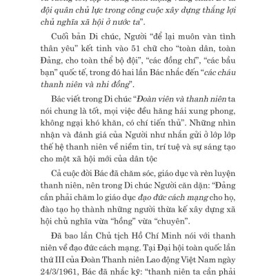 Sách - Di Sản Hồ Chí Minh - Bác Hồ Với Việc Bồi Dưỡng Thế Hệ Cách Mạng Cho Đời Sau