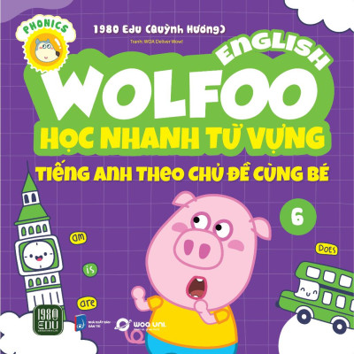 Sách - Combo 6 Cuốn Wolfoo English – Học Nhanh Từ Vựng Tiếng Anh