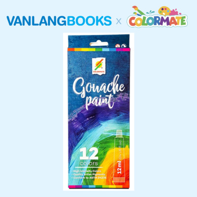 Sách Học Vẽ Tranh Màu Nước + Hộp 12 Tuýp Màu Vẽ Gouache Paint - Vanlangbooks x Colormate