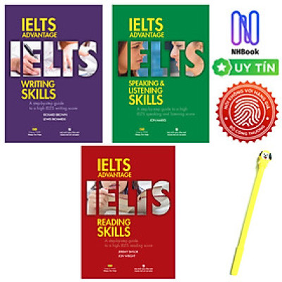 Combo Sách IELTS Advantage Reading Skills + IELTS Advantage Writing Skills + IELTS Advantage Speaking & Listening Skills - ( Kèm File Nghe )- Bìa mềm-  Nhân Trí Việt ( Tặng kèm viết )