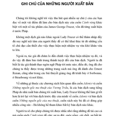 Cành Vàng Bách Khoa Thư Về Văn Hóa Nguyên Thủy