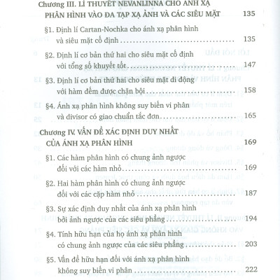 Lí Thuyết Phân Bố Giá Trị Cho Ánh Xạ Phân Hình Và Một Số Vấn Đề Liên Quan (ĐHSP)