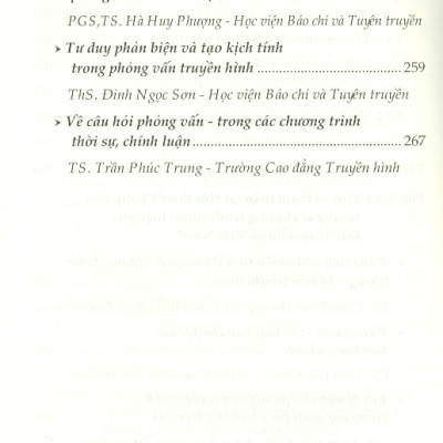 Phỏng Vấn Trong Chính Luận Truyền Hình 