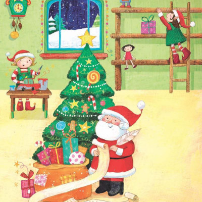 Santa Sticker & Colouring Book